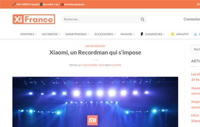 Rédactions d'articles xifrance sur les produits Xiaomi