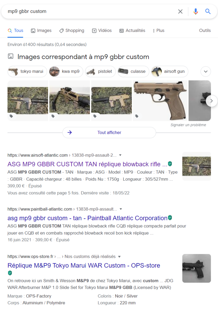 résultat google mp9 gbbr